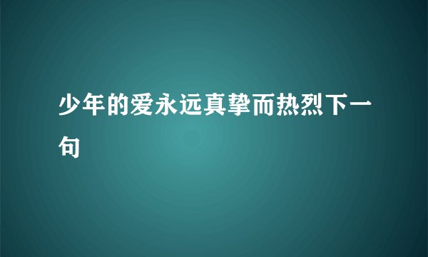 少年的爱永远真挚而热烈下一句