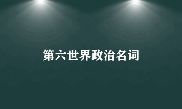 第六世界政治名词