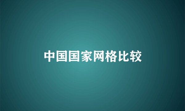 中国国家网格比较