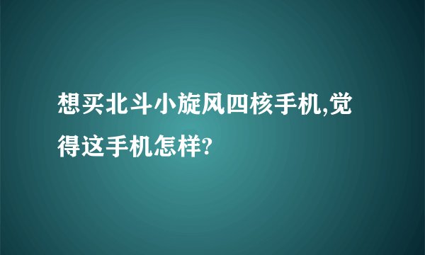 想买北斗小旋风四核手机,觉得这手机怎样?