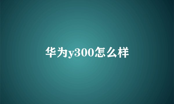 华为y300怎么样
