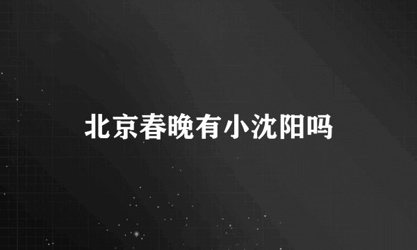 北京春晚有小沈阳吗