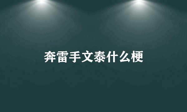 奔雷手文泰什么梗