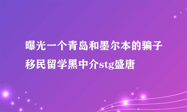 曝光一个青岛和墨尔本的骗子移民留学黑中介stg盛唐