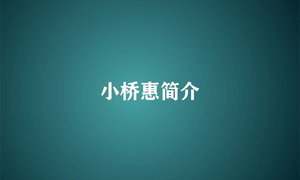小桥惠简介