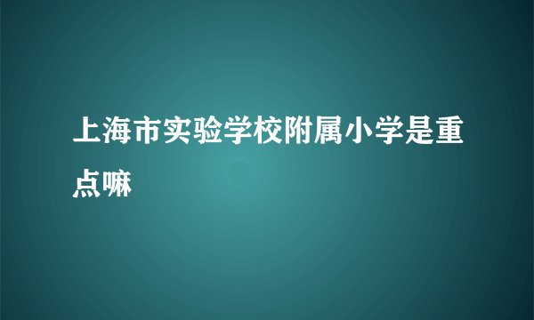 上海市实验学校附属小学是重点嘛
