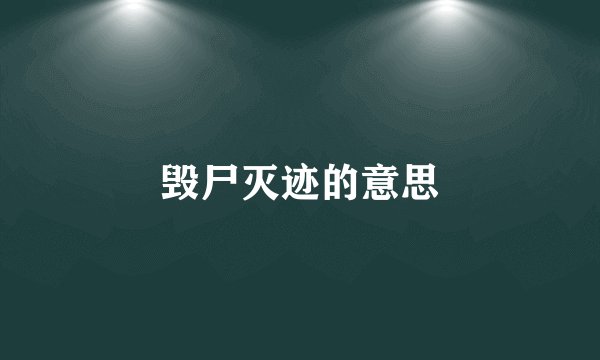 毁尸灭迹的意思