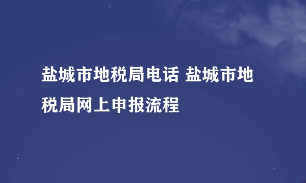 盐城市地税局电话 盐城市地税局网上申报流程