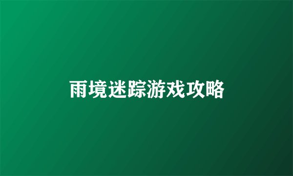 雨境迷踪游戏攻略