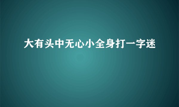 大有头中无心小全身打一字迷