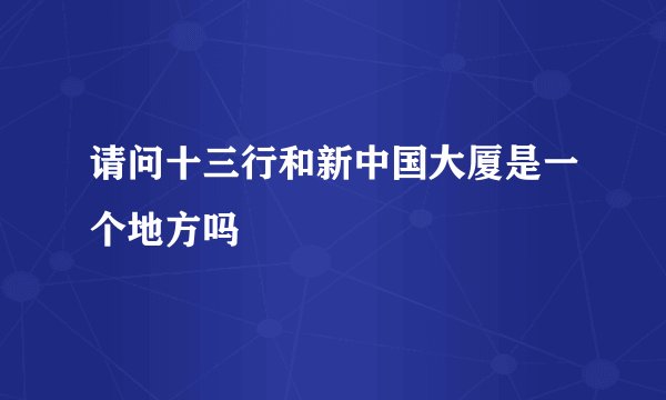 请问十三行和新中国大厦是一个地方吗