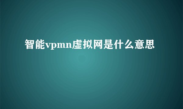 智能vpmn虚拟网是什么意思