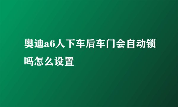 奥迪a6人下车后车门会自动锁吗怎么设置