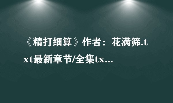 《精打细算》作者：花满筛.txt最新章节/全集txt免费下载