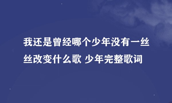 我还是曾经哪个少年没有一丝丝改变什么歌 少年完整歌词