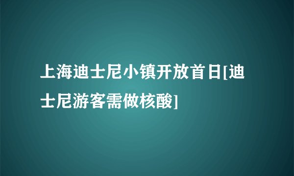 上海迪士尼小镇开放首日[迪士尼游客需做核酸]