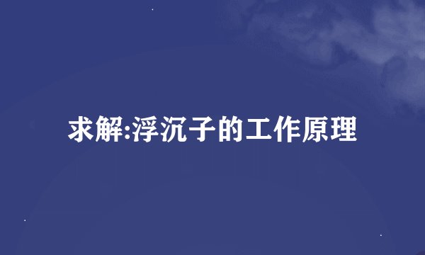 求解:浮沉子的工作原理