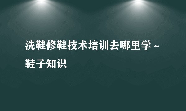 洗鞋修鞋技术培训去哪里学～鞋子知识