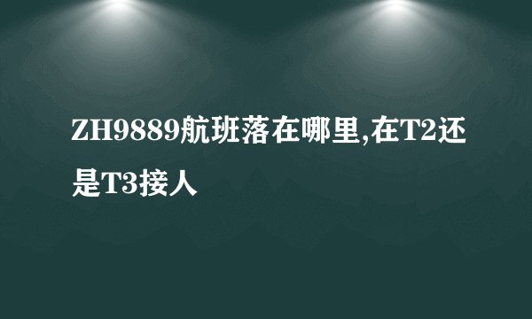 ZH9889航班落在哪里,在T2还是T3接人