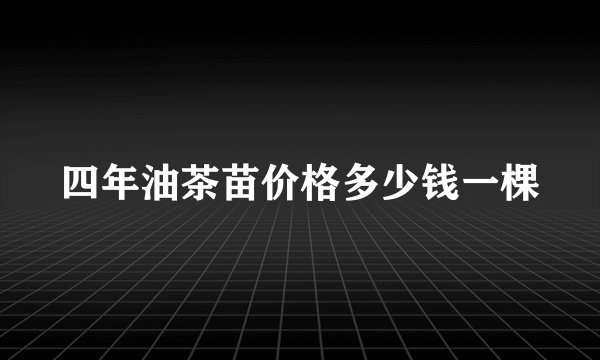四年油茶苗价格多少钱一棵