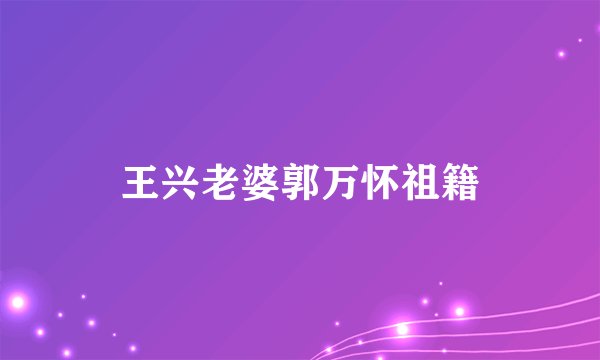 王兴老婆郭万怀祖籍
