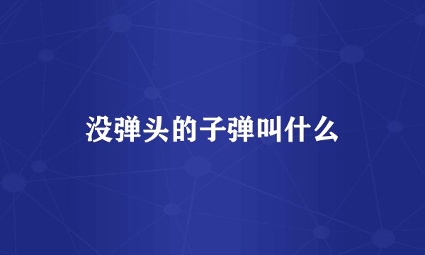 没弹头的子弹叫什么