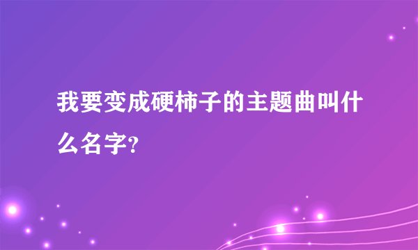 我要变成硬柿子的主题曲叫什么名字？