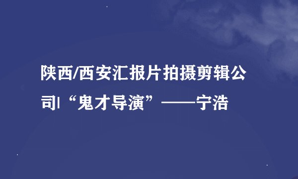 陕西/西安汇报片拍摄剪辑公司|“鬼才导演”——宁浩