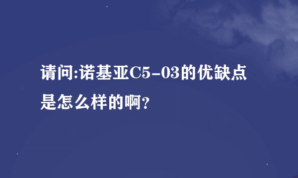 请问:诺基亚C5-03的优缺点是怎么样的啊？