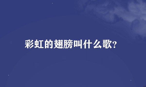 彩虹的翅膀叫什么歌?