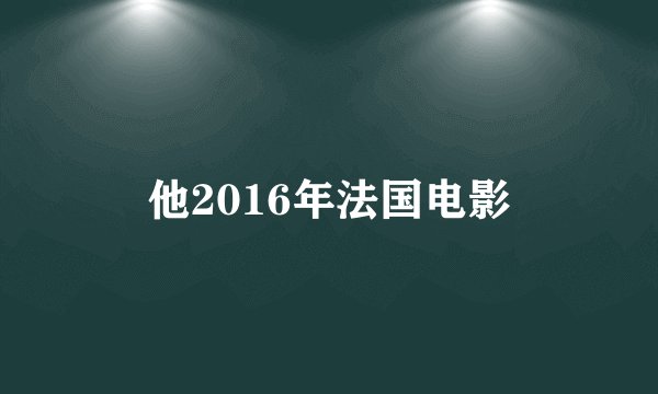 他2016年法国电影