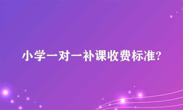 小学一对一补课收费标准?