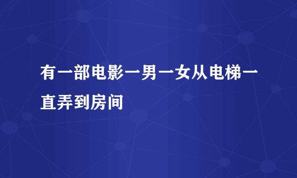 有一部电影一男一女从电梯一直弄到房间