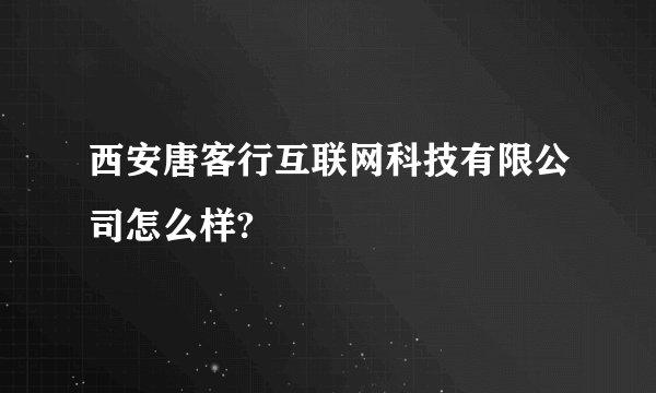 西安唐客行互联网科技有限公司怎么样?