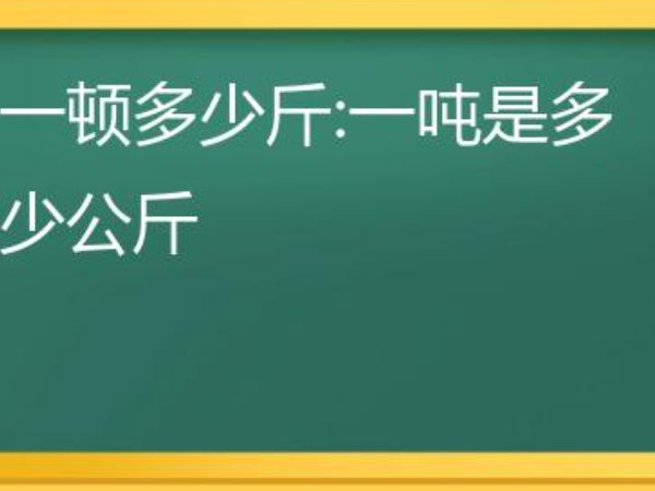 一吨等于多少公斤？？