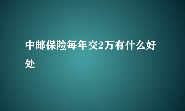 中邮保险每年交2万有什么好处