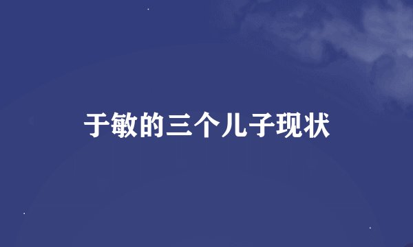 于敏的三个儿子现状