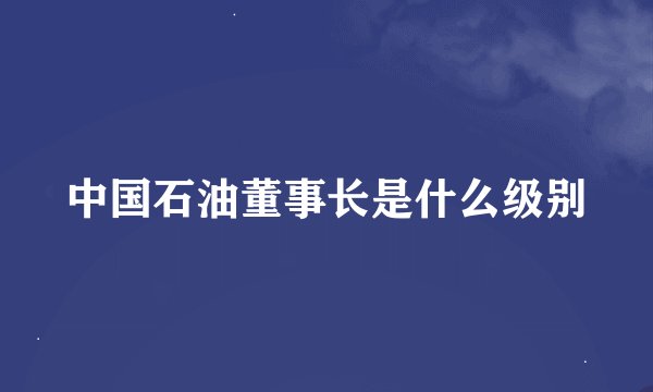 中国石油董事长是什么级别