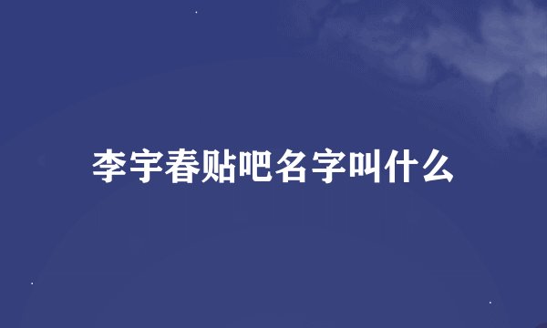 李宇春贴吧名字叫什么