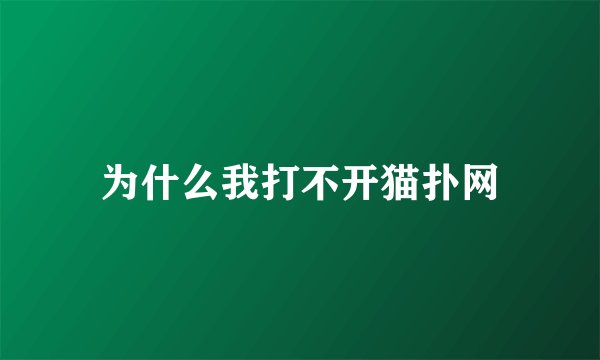 为什么我打不开猫扑网
