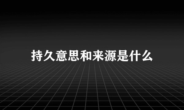 持久意思和来源是什么