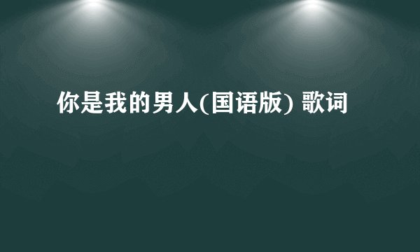 你是我的男人(国语版) 歌词
