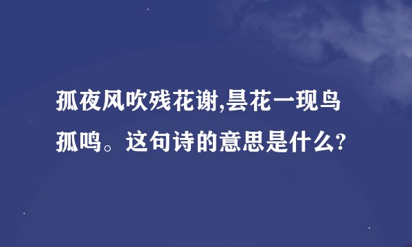 孤夜风吹残花谢,昙花一现鸟孤鸣。这句诗的意思是什么?