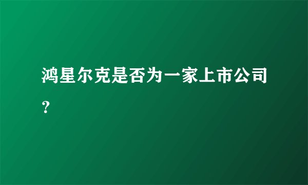 鸿星尔克是否为一家上市公司?