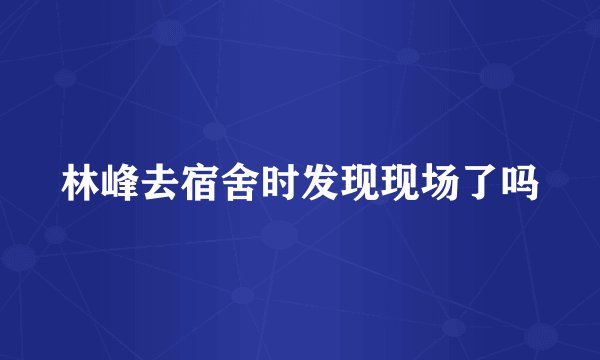 林峰去宿舍时发现现场了吗