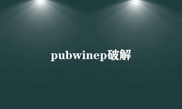 pubwinep破解