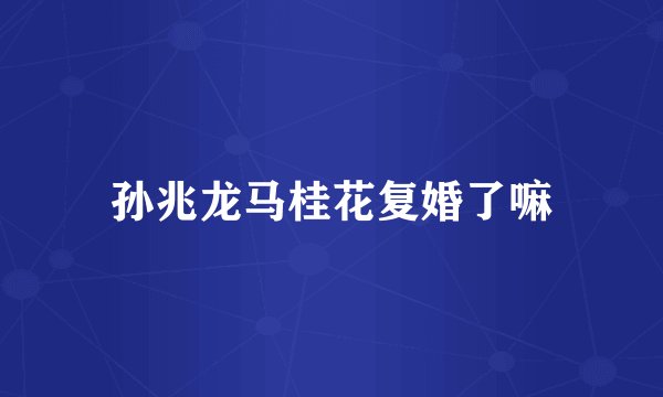 孙兆龙马桂花复婚了嘛