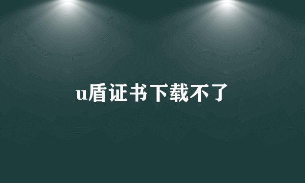 u盾证书下载不了