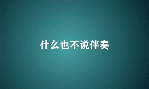 什么也不说伴奏