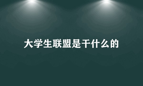大学生联盟是干什么的